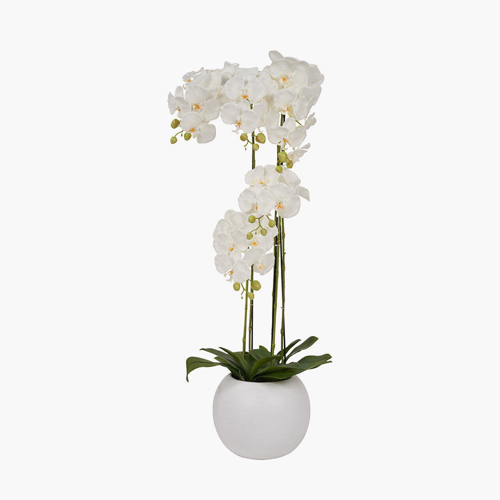 Artificial Tall White Orchid in Pot